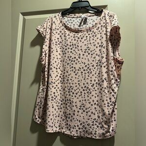 ELLE professional blouse pink and leopard